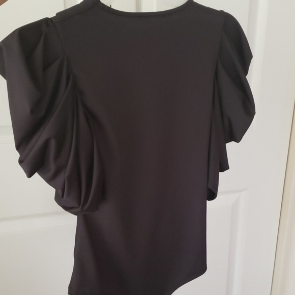 Black Body Suit Ruched Sleeve - Picture 3 of 3